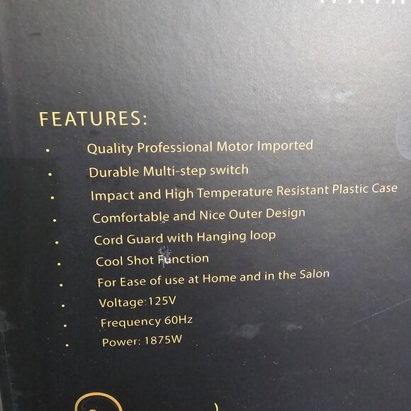 NWOT ISO Professional Gold Collection Limited Edition LCD Digital Hair Dryer - Picture 5 of 6